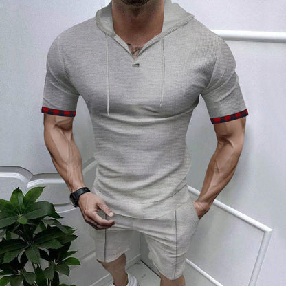 Herren Kurzarm Hoodie Trendy Moderne Streetwear