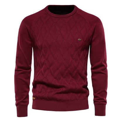 Herren Strickpullover Rautenmuster Modern Rundhals