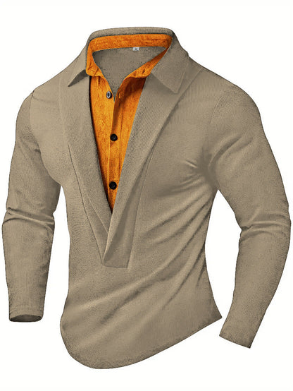 Herren Langarmhemd Modern mit Textildruck Elegantes Design