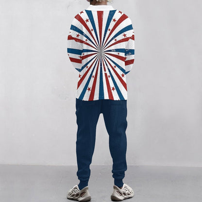 Herren Pullover Lässig Farbenfroh Sternenmuster Locker