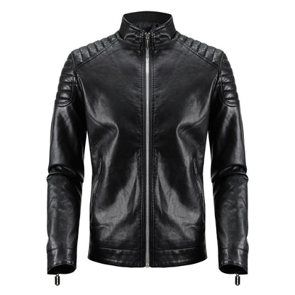 Herren Lederjacke Modern Racing Style Schulterpolster - BerlinGlamour