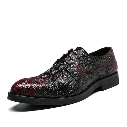Damen Schnürschuhe Elegantes Krokodil Design Schwarz Stilvoll