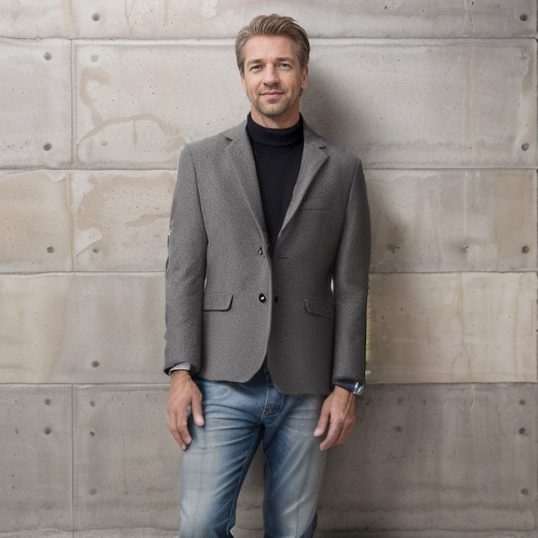 Herren Wollblazer Klassisch Elegant Schwarzer Anzug Blazers - BerlinGlamour