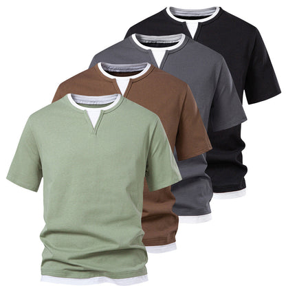 Herren Kurzarmshirt Modern Stehkragen Slim Fit - BerlinGlamour