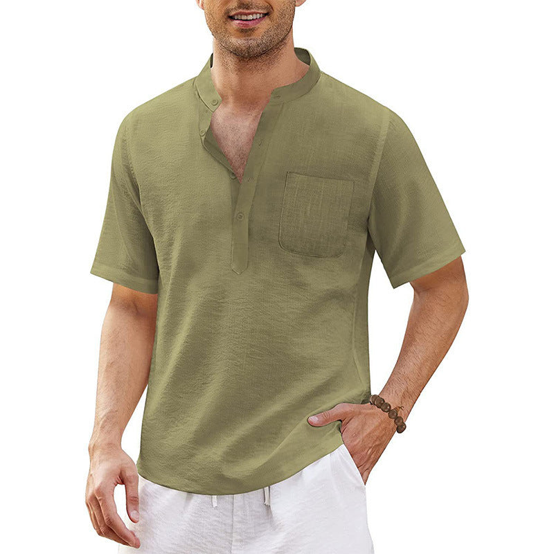 Herren Kurzarm-Shirt mit Brusttasche Hochwertig Modern