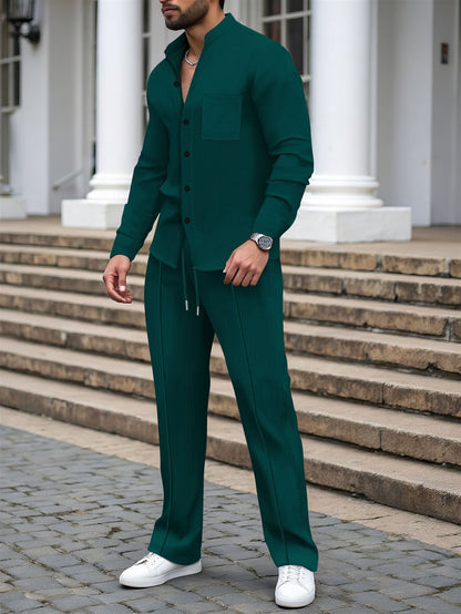Herren Freizeit Set Modern mit stillem Hemd und bequemer Hose