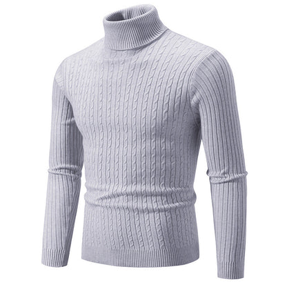 Herren Rollkragenpullover Strukturiert Zopfmuster Modisch - BerlinGlamour