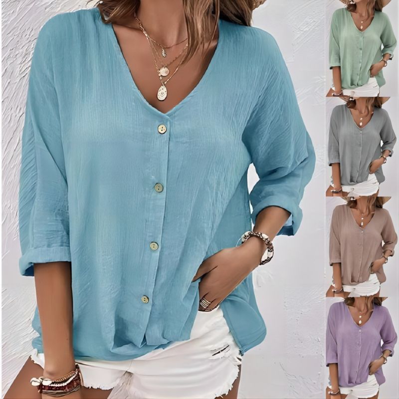 Damen Bluse Leicht Blumenmuster Sommer - BerlinGlamour