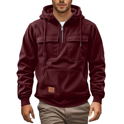 Herren Fleece Hoodie Warm mit Taschen Modern