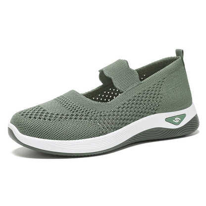 Damen Sportschuhe Atmungsaktiv Slip-On elastisch Schwarz