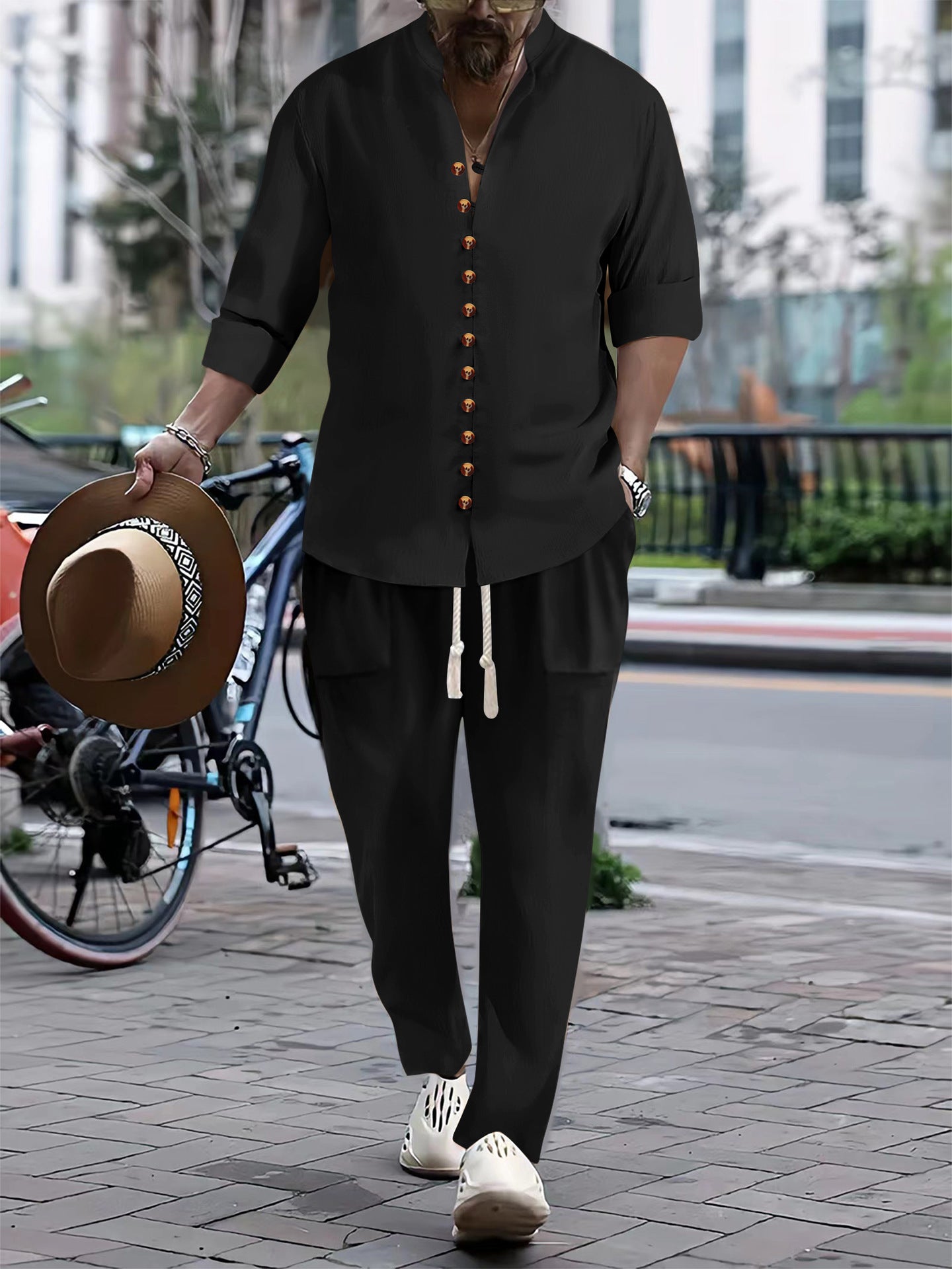 Herren Freizeit-Hemd und Hose Set Casual Elegant Berlin