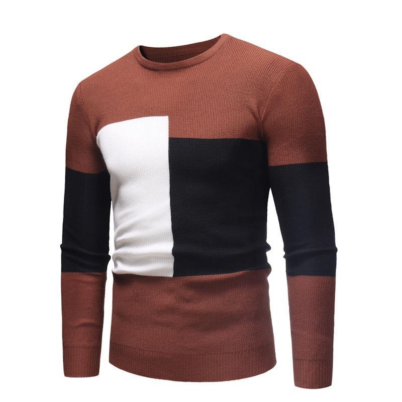 Herren Pullover Modernes Blockmuster Designer Style