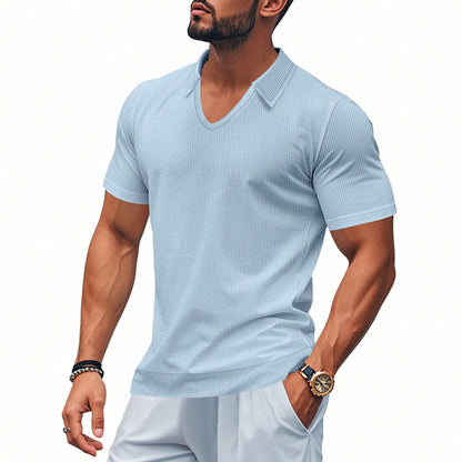 Herren Polo-Shirt Modern Schnitt Strukturiert