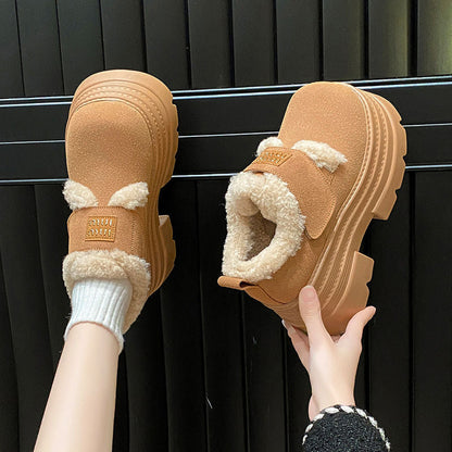 Damen Clogs Warmgefüttert Klettverschluss Verstellbar Winter