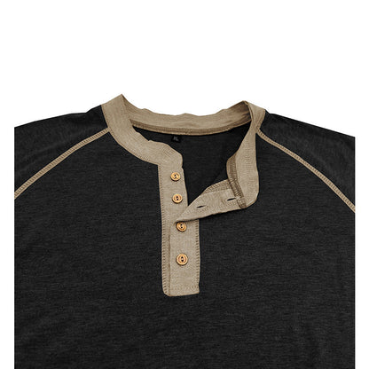 Herren Langarmshirt Modern mit Knopf Detail Elegant