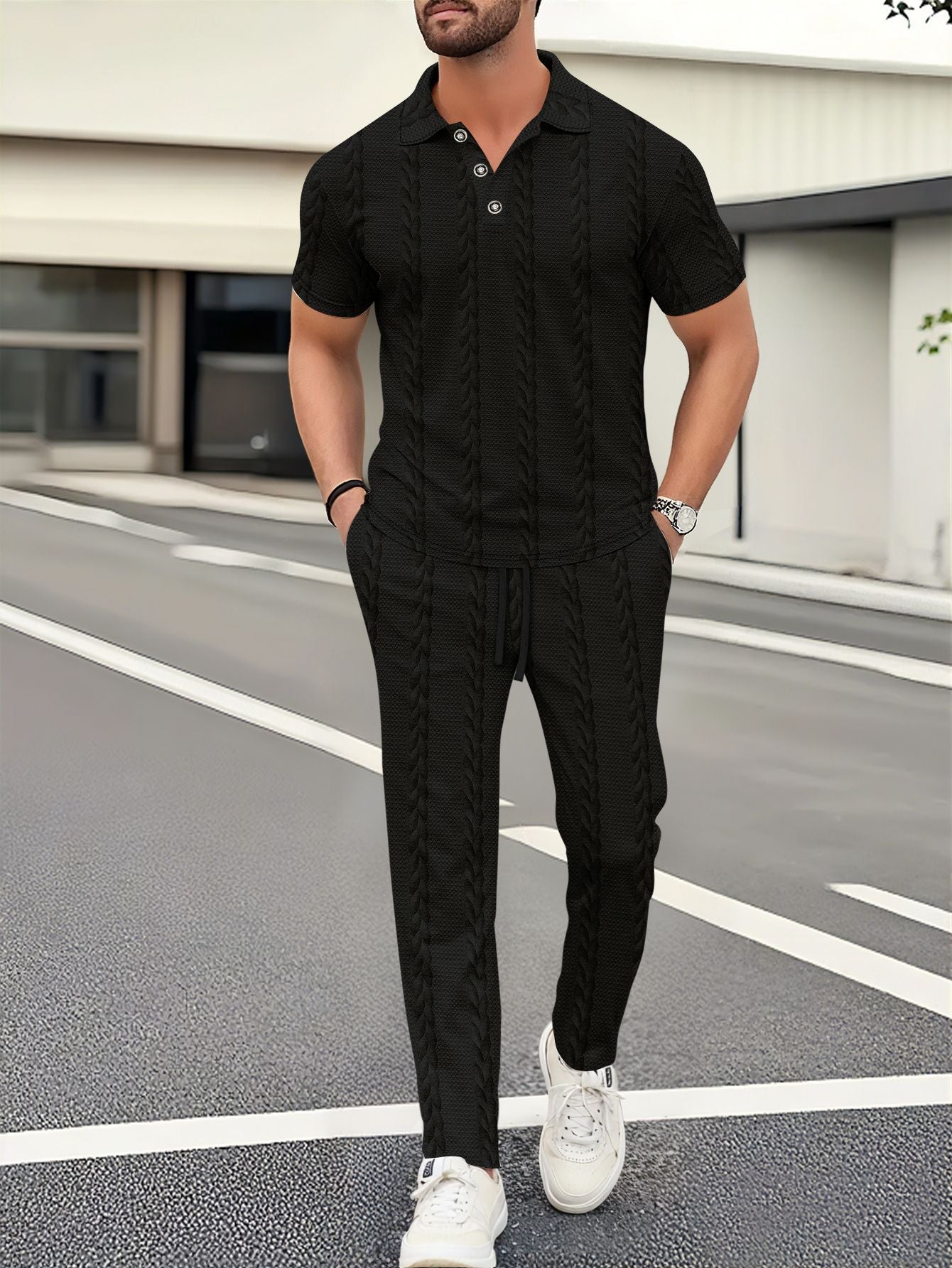 Herren Freizeitanzug Bequem Jogginghose Sportlich Modern