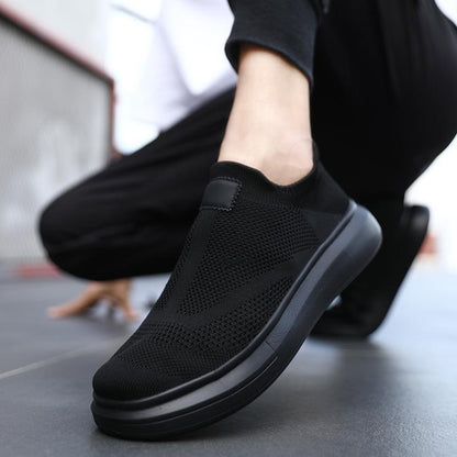 Damen Sneaker Atmungsaktiv Slip-On Bequem Schwarz