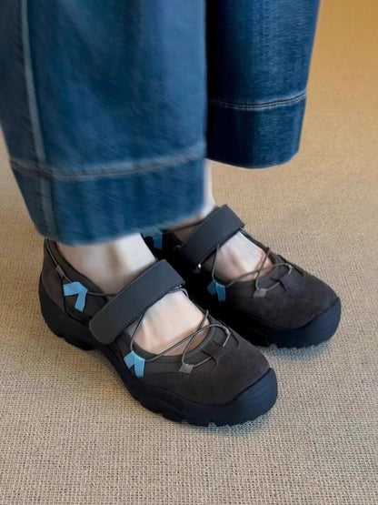 Damen Schuhe Alltag Bequem Klettverschluss Robust