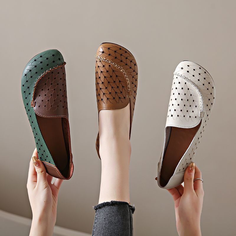 Ballerina Schuhe Damen Bequem Flechtendesign Sommer