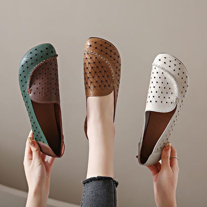 Ballerina Schuhe Damen Bequem Flechtendesign Sommer