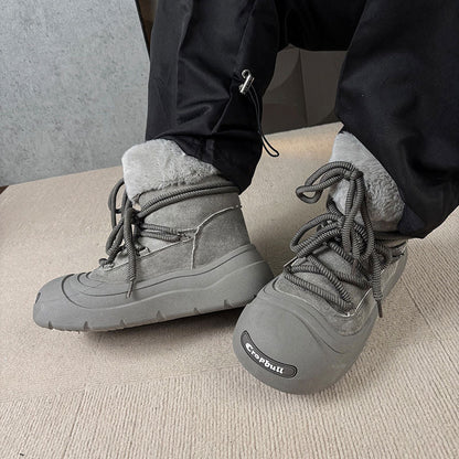Damen Winterstiefel Gefüttert Warm mit Robustem Profil und Kuscheligem Fellkragen
