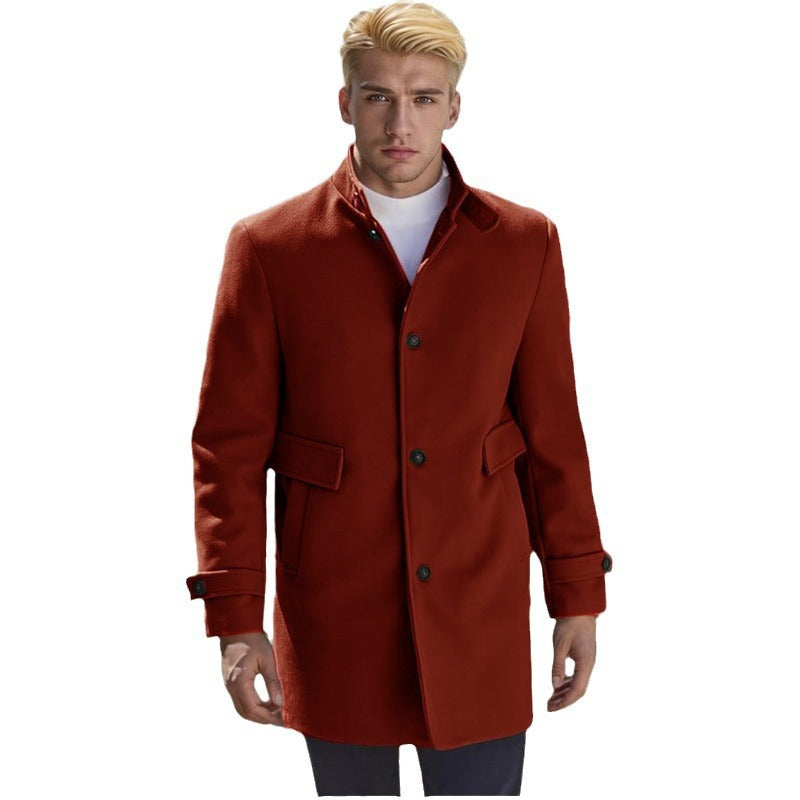 Maßgeschneiderter Herren Wollmantel Elegant Schwarz