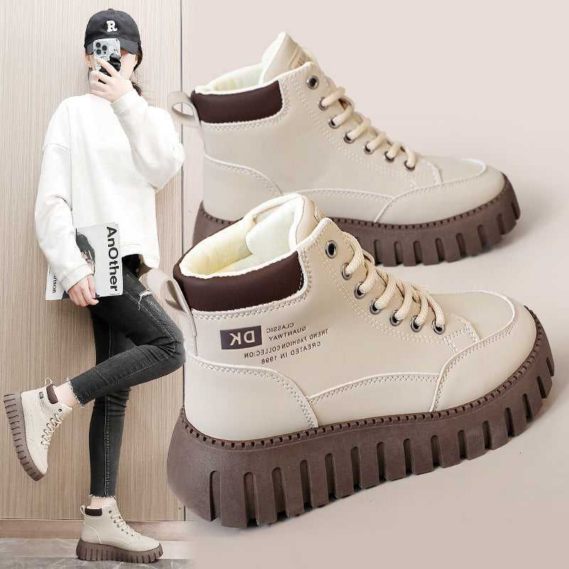 Damen Sneaker High-Top Komfortabel Rutschfest Mit Dämpfung