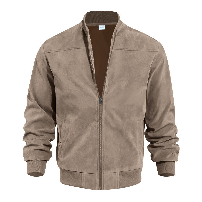Herren Bomberjacke Lederoptik Weich Modern