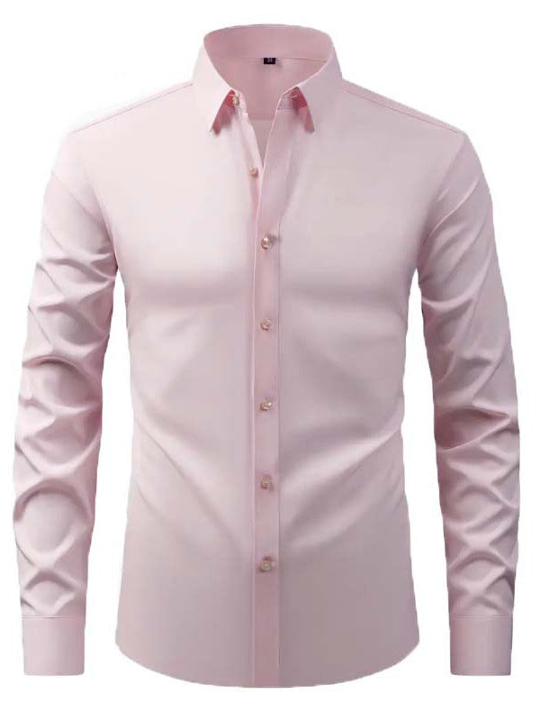 Herren Hemd Langarm Modernes Design Schwarzes Slimfit