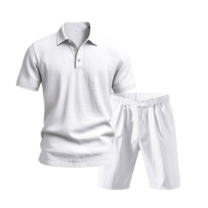 Herren Poloshirt Shorts Set Leicht Sommer