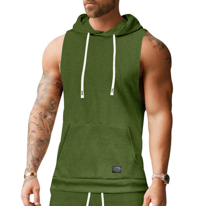 Kapuzenshirt Ärmellos Unisex Modern Strukturstoff