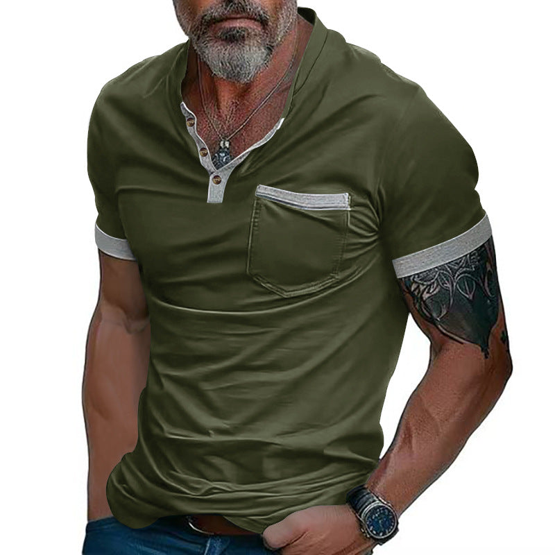 Herren Poloshirt Modern mit Brusttasche und Kragen
