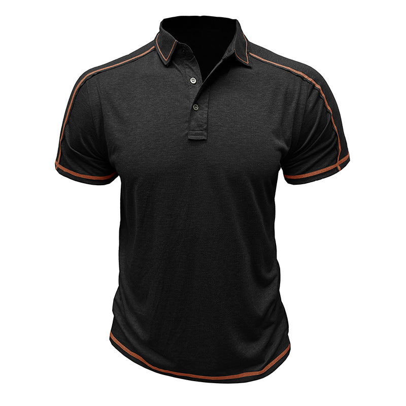 Herren Poloshirt Sportlich Kontrastnähte Modern
