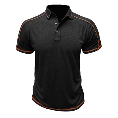 Herren Poloshirt Sportlich Kontrastnähte Modern
