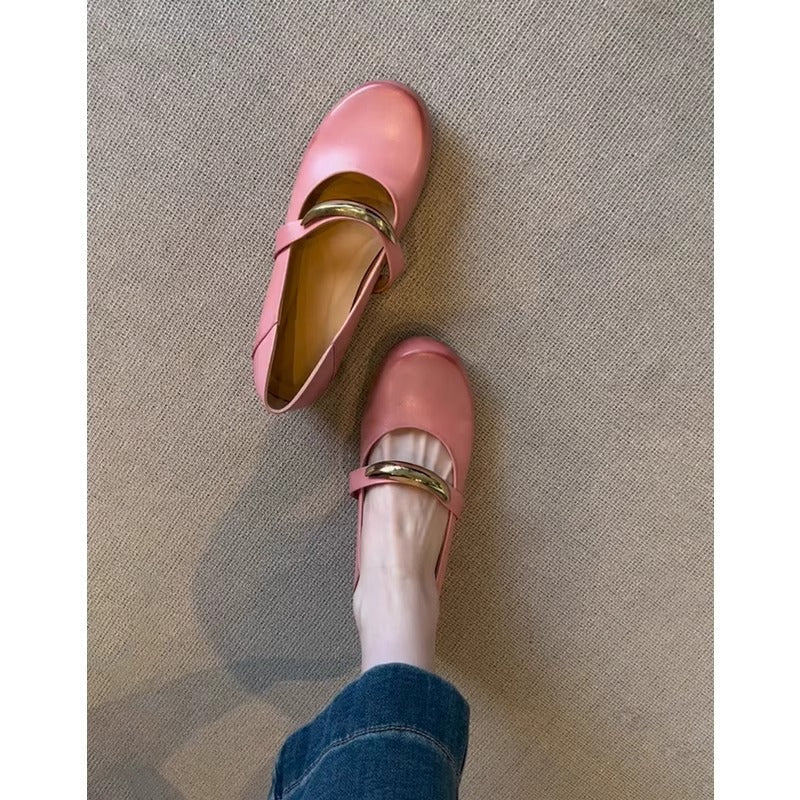 Damen Ballerinas Stilvolle Riemen Schuhe Hochwertig