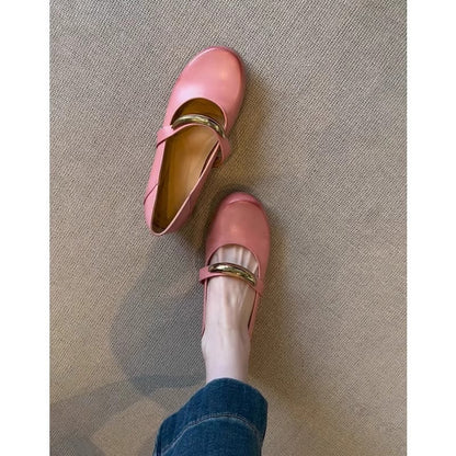Damen Ballerinas Stilvolle Riemen Schuhe Hochwertig