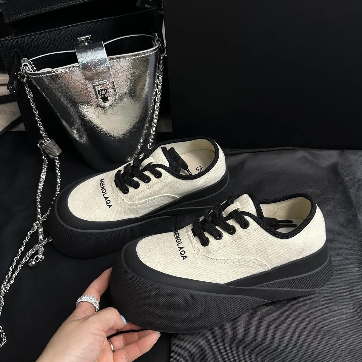 Damen Sneaker Plateau Hoch Komfortable Schuhe Modern