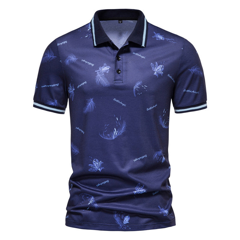 Herren Polohemd Modern Floralmuster Berlin Style
