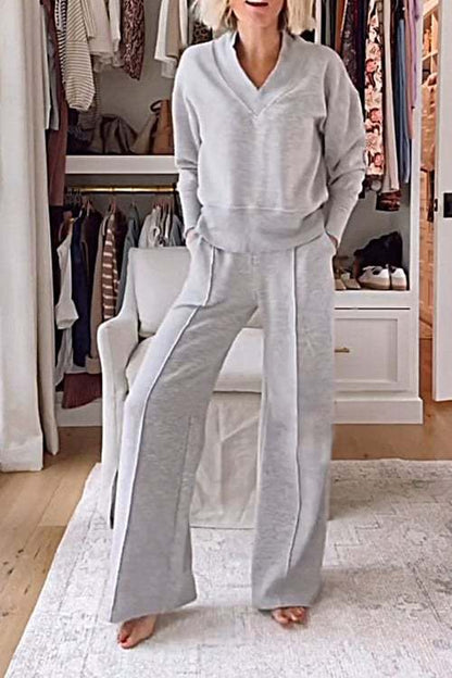 Damen Freizeit-Set Großzügig V-Ausschnitt Trendy