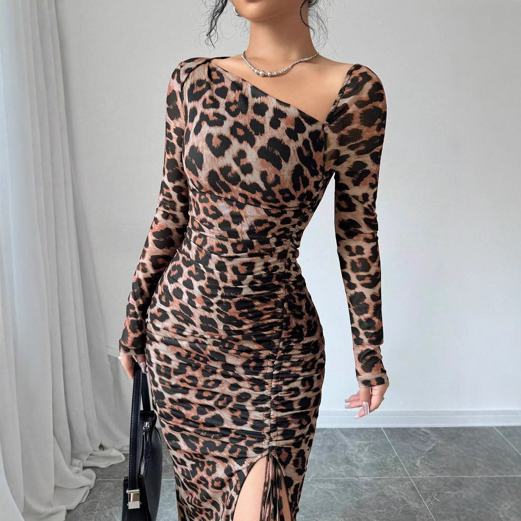 Langes Maxikleid Asymmetrischer Ausschnitt Elegent