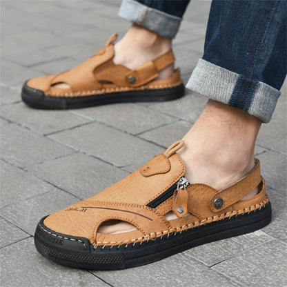 Damen Sandalen Bequem Reißverschluss Freizeitschuhe