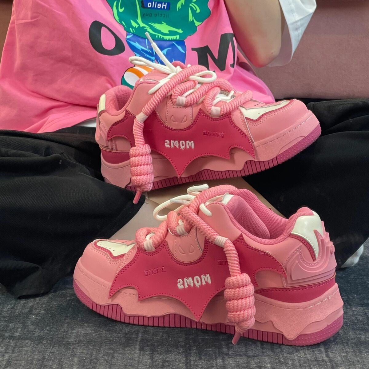 Damen Sneaker Weiß Einzigartig Riemenverschluss Bequem