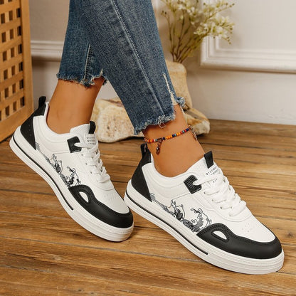Damen Sneaker Bequem Lässig Sportlich Schwarz