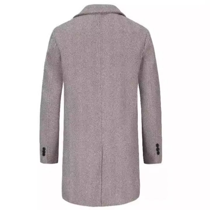 Eleganter Herren Trenchcoat Wollmantel Schwarz Berlin