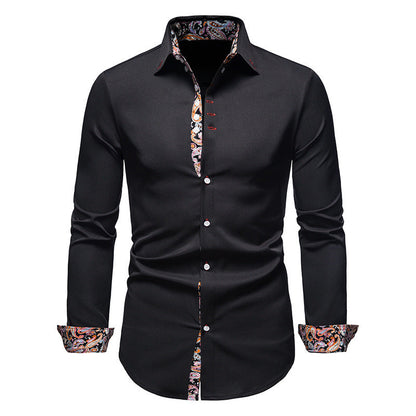 Elegantes Herren Langarmhemd Paisley Muster Modern