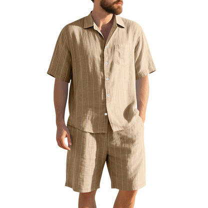 Herren Sommer Set Kurzarmhemd Shorts Modern