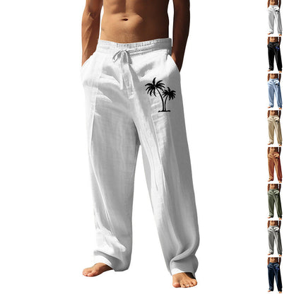 Herrenhose Leinen Freizeit Hose Elastisch Bequem - BerlinGlamour