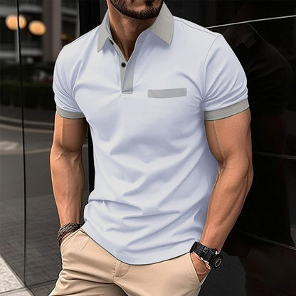 Herren Poloshirt Kurzarm Modern mit Struktur