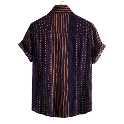 Herren Kurzarmhemd Modern Punkt Streifen Muster Trendy