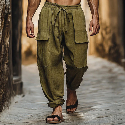 Herren Leinenhosen Harem Style Bequem Sommer - BerlinGlamour